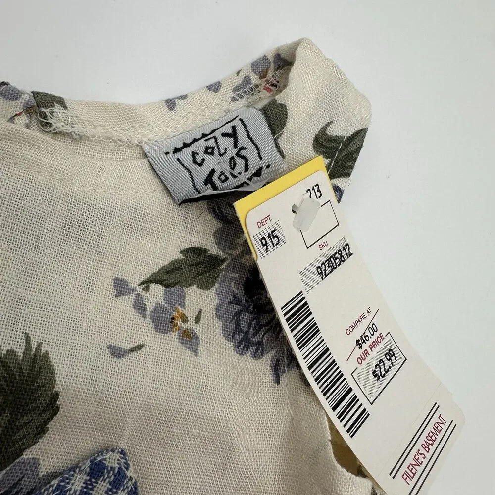 Cozy Toes Filene's Basement Floral Sleeveless Top Baby 6M Cotton Vintage Cottage